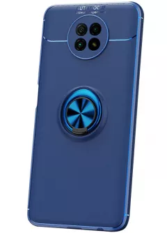 TPU чехол Deen ColorRing под магнитный держатель (opp) для Xiaomi Redmi Note 9 5G / Note 9T, Синий / Синий