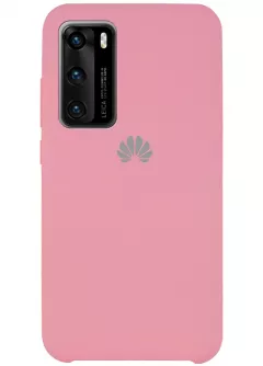 Чехол Silicone Cover (AAA) для Huawei P40, Розовый / Light pink