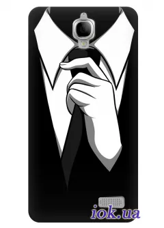 Чехол для Alcatel 6030D - Черный галстук 