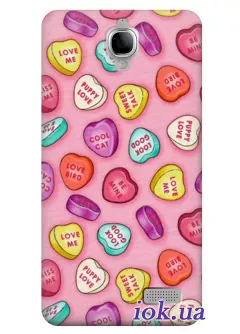 Чехол для Alcatel 6030D - Сердечные конфетки 