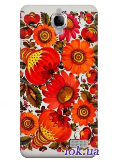Чехол для Alcatel 6030D - Петриковские цветы 