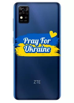 Чехол для ZTE Blade A31 "Pray for Ukraine" из прозрачного силикона