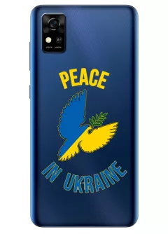 Чехол для ZTE Blade A31 Peace in Ukraine из прозрачного силикона