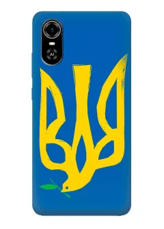 Чехол на ZTE Blade A31 Plus с сильным и добрым гербом Украины в виде ласточки