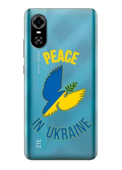 Чехол для ZTE Blade A31 Plus Peace in Ukraine из прозрачного силикона