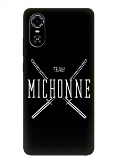 Чехол-накладка для Блейд А31 Плюс из силикона - Ходячие мертвецы The Walking Dead White Michonne Team Logo черный чехол