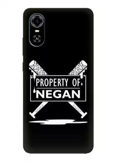Чехол-накладка для Блейд А31 Плюс из силикона - Ходячие мертвецы The Walking Dead Property of Negan White Logo черный чехол