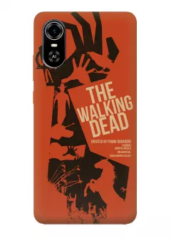 Чехол-накладка для Блейд А31 Плюс из силикона - Ходячие мертвецы The Walking Dead постер с названием в векторном стиле оранжевый чехол