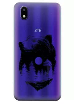 Прозрачный силиконовый бампер на ZTE Blade A3 2020 - Медведь