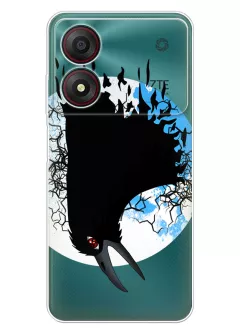 Чехол для ZTE Blade A34 - Naruto Itachi’s Crow, прозрачный силикон