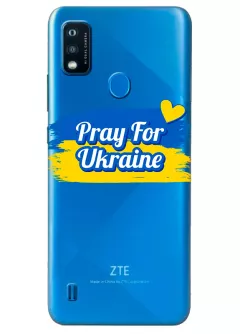 Чехол для ZTE Blade A51 "Pray for Ukraine" из прозрачного силикона