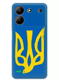 Чехол на ZTE Blade A54 с сильным и добрым гербом Украины в виде ласточки