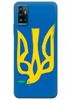Чехол на ZTE Blade A71 с сильным и добрым гербом Украины в виде ласточки