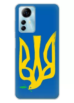 Чехол на ZTE Blade A72s с сильным и добрым гербом Украины в виде ласточки