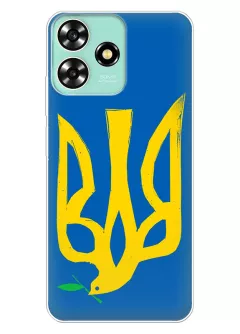 Чехол на ZTE Blade A73 с сильным и добрым гербом Украины в виде ласточки