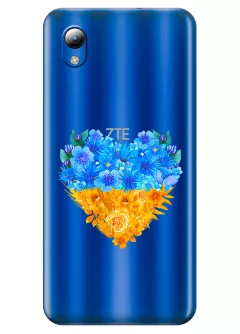 Патриотический чехол ZTE Blade L8 с рисунком сердца из цветов Украины