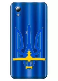 Чехол для ZTE Blade L8 с актуальным дизайном - Байрактар + Герб Украины