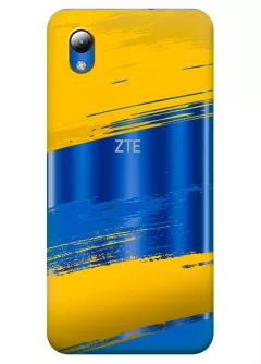 Чехол на ZTE Blade L8 из прозрачного силикона с украинскими мазками краски