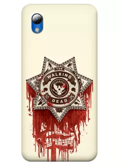 Чехол для ЗТЕ Блейд Л8 - Ходячие мертвецы The Walking Dead логотип в виде значка шерифа в крови