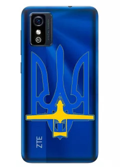 Чехол для ZTE Blade L9 с актуальным дизайном - Байрактар + Герб Украины