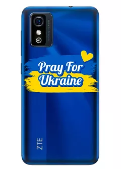 Чехол для ZTE Blade L9 "Pray for Ukraine" из прозрачного силикона