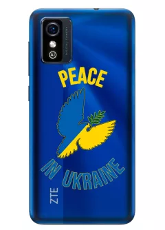 Чехол для ZTE Blade L9 Peace in Ukraine из прозрачного силикона