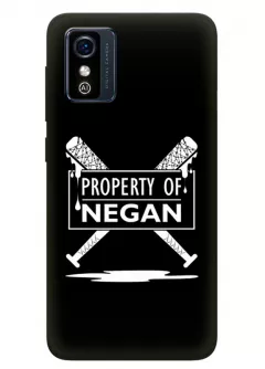 Чехол-накладка для ЗТЕ Блейд Л9 из силикона - Ходячие мертвецы The Walking Dead Property of Negan White Logo черный чехол