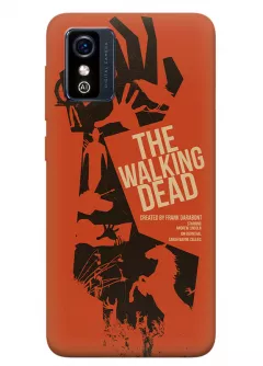 Чехол-накладка для ЗТЕ Блейд Л9 из силикона - Ходячие мертвецы The Walking Dead постер с названием в векторном стиле оранжевый чехол