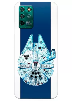 Чехол для ЗТЕ Блейд В30 - Звездные войны Star Wars голубой Тысячелетний сокол Millenium Falcon 