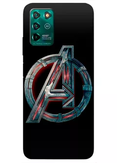 Чехол для ZTE Blade V30 - Мстители, The Avengers технологический логотип крупным планом 
