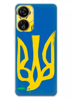 Чехол на ZTE Nubia Neo 5G с сильным и добрым гербом Украины в виде ласточки
