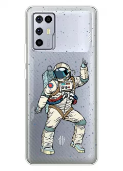 ЗТЕ Нубия Ред Меджик 6Р прозрачный силиконовый чехол с принтом - Веселый космонавт