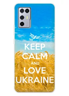 Бампер на ZTE Nubia Red Magic 6R с патриотическим дизайном - Keep Calm and Love Ukraine