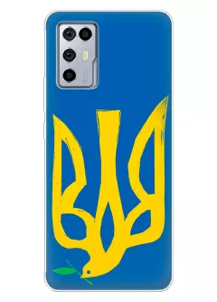 Чехол на ZTE Nubia Red Magic 6R с сильным и добрым гербом Украины в виде ласточки