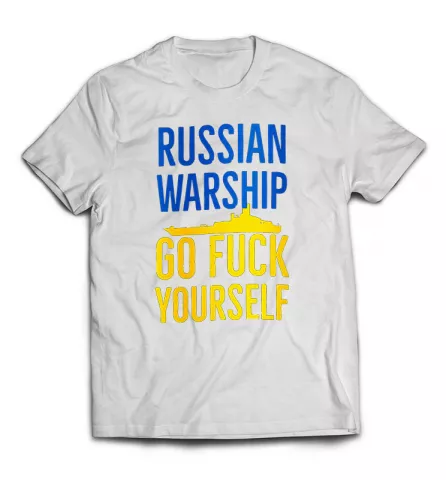 Футболка белая - Russian warship go fuck yourself