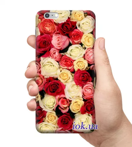 Чехол для смартфона с принтом - Микс из роз