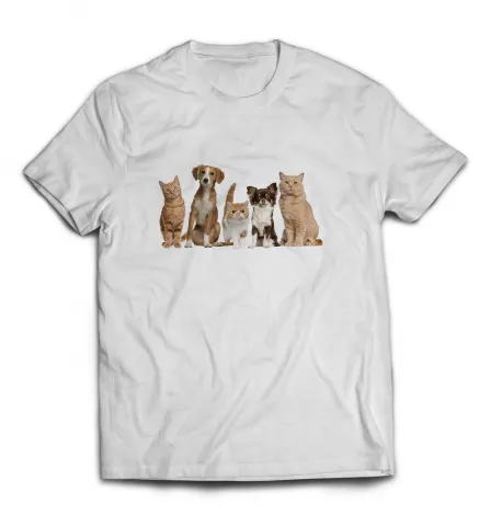 Белая мужская футболка - Cats and Dogs
