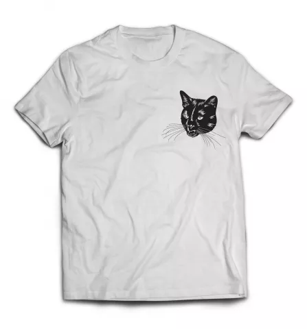 Белая мужская футболка - Кошачий оскал