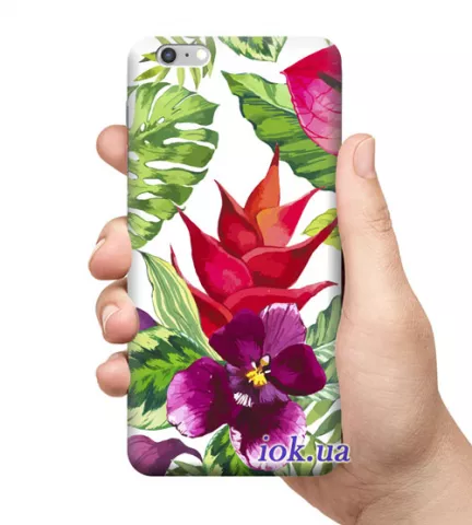 Чехол для смартфона с принтом - Tropic flowers