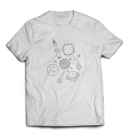 Белая мужская футболка - Планеты