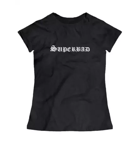 Женская черная футболка - Superbad