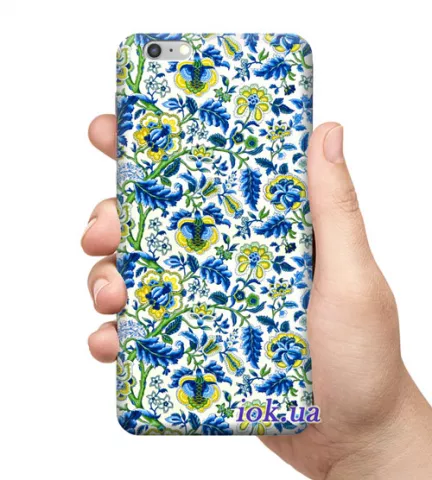 Чехол для смартфона с принтом - Сине-желтые цветы