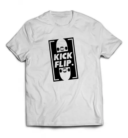 Белая мужская футболка - Kickflip