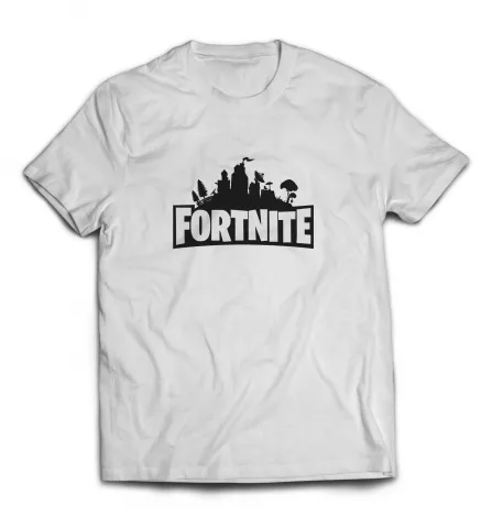 Белая мужская футболка - Fortnite город