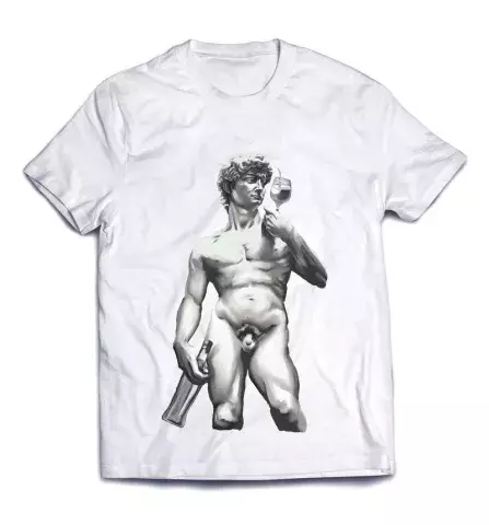 Необычная футболка с принтом - Статуя Микелянджело