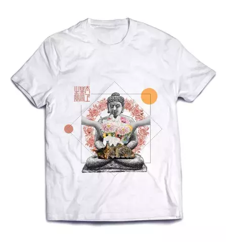 Универсальная футболка для стильных людей - Винтажный Будда