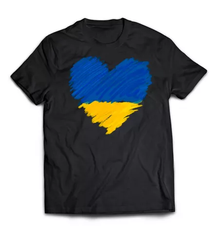 Женская футболка с сердечком в стиле украинского флага