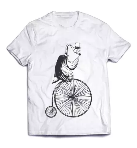 Бомбезная футболка - Фламинго на велосипеде