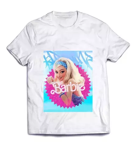 Модная женская футболка с логотипом - Блондинка Барби