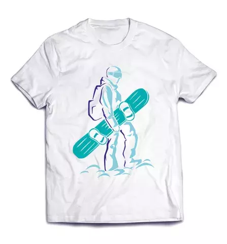 Интересная и удобная футболка с принтом - Сноубордист